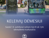 Informacija apie viešojo transporto eismą sausio 1 d.